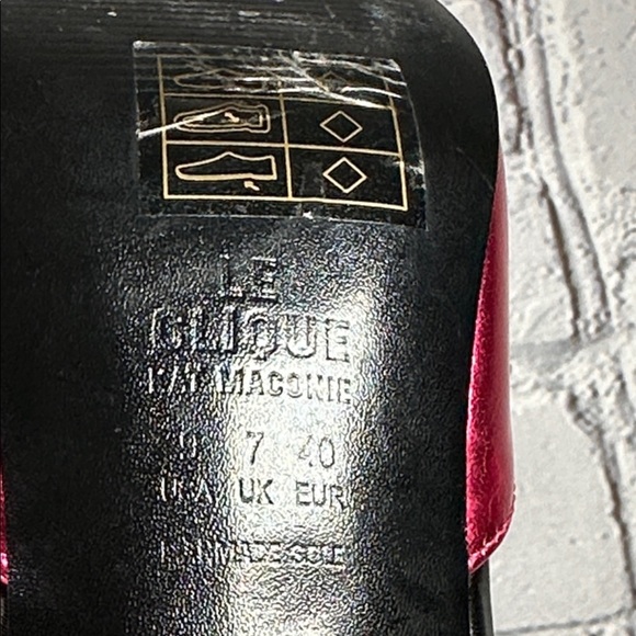 Le Clique Kat Maconie Pink Metallic Flared Tapered Stiletto Heels Pumps sz 9 US - Picture 8 of 16